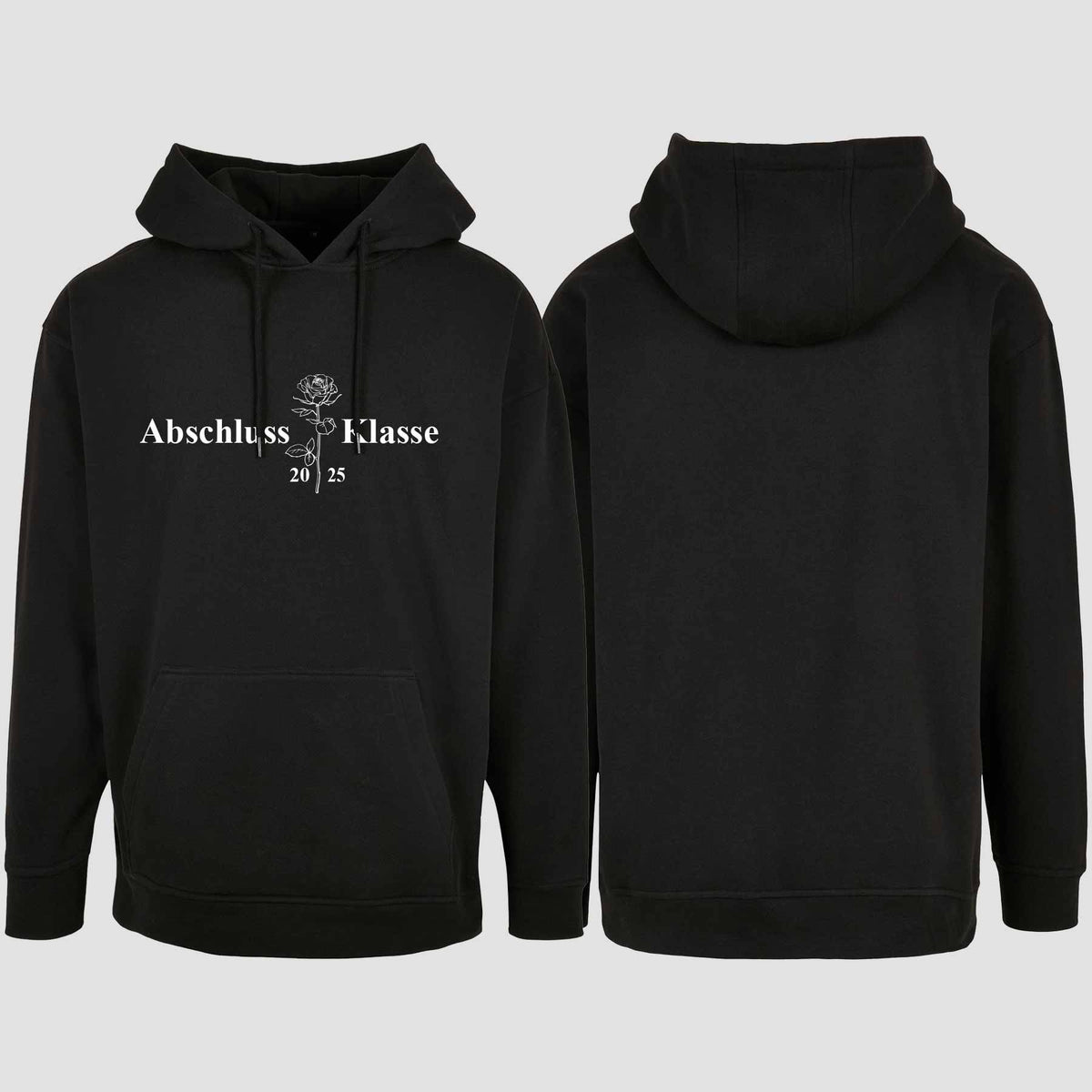 1019 "Rose" Abschluss Oversize Hoodie einseitig bedruckt