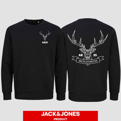 1017 "Abschlussmeister Polygon" Abschluss Sweatshirt by Jack&Jones beidseitig bedruckt