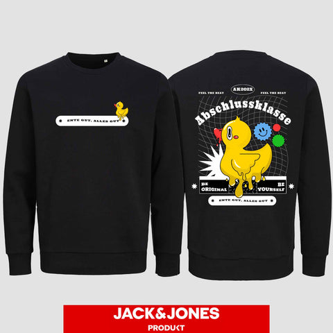 1053 "Ente gut, alles gut" Abschluss Sweatshirt by Jack&Jones beidseitig bedruckt