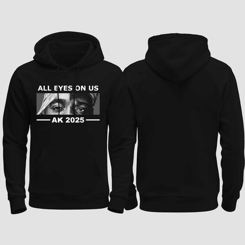 1022 "All Eyes on Us" Abschluss regular College Hoodie einseitig bedruckt