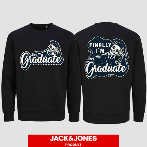 1059 "Finally" Abschluss Sweatshirt by Jack&Jones beidseitig bedruckt