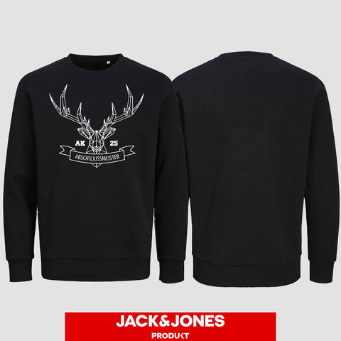 1015 "Abschlussmeister Polygon" Abschluss Sweatshirt by Jack&Jones einseitig bedruckt