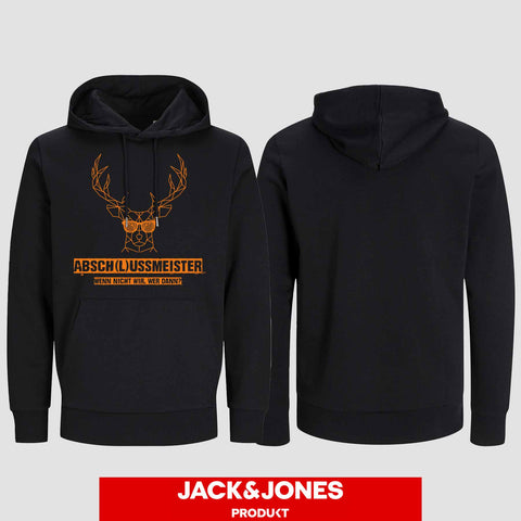 1013 "Absch(l)ussmeister Brille" Abschluss Hoodie by Jack&Jones einseitig bedruckt