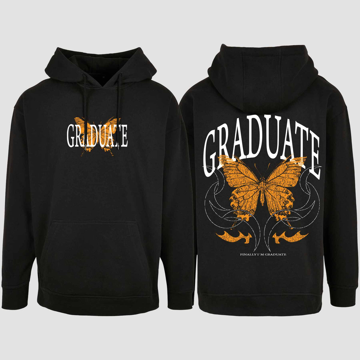 1052 "Graduate" Abi / Abschluss Oversize Hoodie beidseitig bedruckt