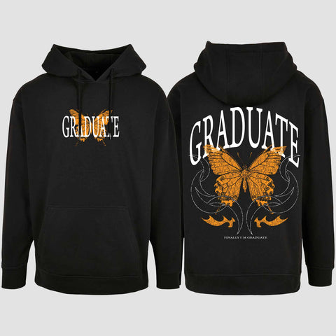 1052 "Graduate" Abi / Abschluss Oversize Hoodie beidseitig bedruckt