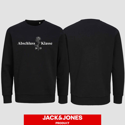 1019 "Abschluss Rose" Abschluss Sweatshirt by Jack&Jones einseitig bedruckt