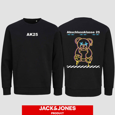 1016 "Teddy X" Abschluss Sweatshirt by Jack&Jones beidseitig bedruckt