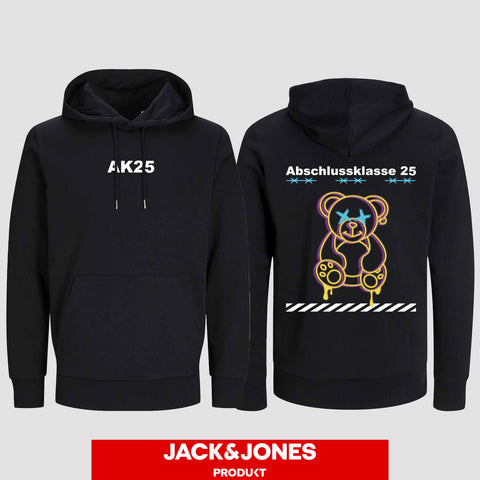 1016 "Teddy X" Abschluss Hoodie by Jack&Jones beidseitig bedruckt