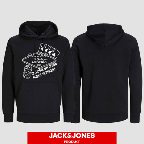 1012 "ABI VEGAS" Abi Hoodie by Jack&Jones einseitig bedruckt