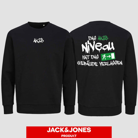 1035 "Niveau" Abschluss Sweatshirt by Jack&Jones beidseitig bedruckt