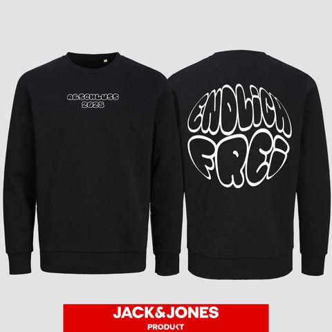 1036 "Endlich frei" Abschluss Sweatshirt by Jack&Jones beidseitig bedruckt