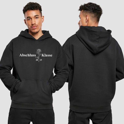 1019 "Abschluss Rose" Abschluss Premium Oversize Hoodie einseitig bedruckt