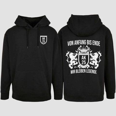 1023 "Von Anfang bis Ende" Abschluss Oversize Hoodie beidseitig bedruckt