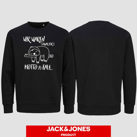 1010 "Zu Faul" Abschluss Sweatshirt by Jack&Jones einseitig bedruckt