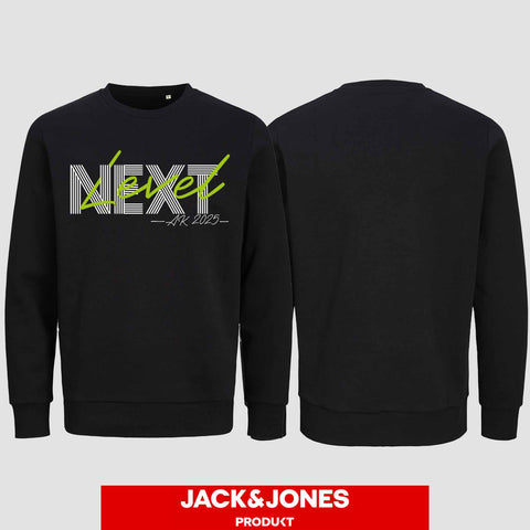 1045 "Next Level" Abschluss Sweatshirt by Jack&Jones einseitig bedruckt