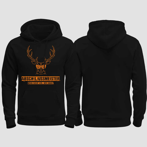 1013 "Abschlussmeister mit Brille" Abschluss regular College Hoodie einseitig bedruckt