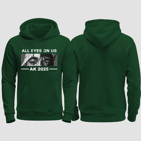 1022 "All Eyes on Us" Abschluss regular College Hoodie einseitig bedruckt