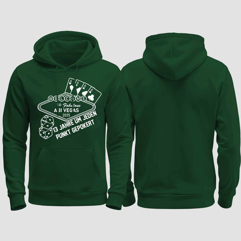 1012 "Abi Vegas" Abi regular College Hoodie einseitig bedruckt