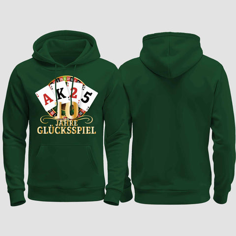 1009 "Glücksspiel" Abschluss regular College Hoodie einseitig bedruckt