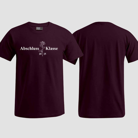 1019 "Abschluss Rose" Abschluss T-Shirt einseitig bedruckt