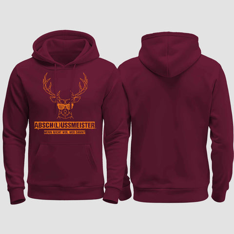 1013 "Abschlussmeister mit Brille" Abschluss regular College Hoodie einseitig bedruckt