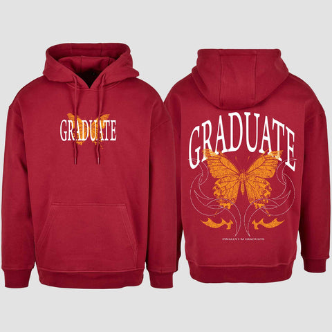 1052 "Graduate" Abi / Abschluss Oversize Hoodie beidseitig bedruckt