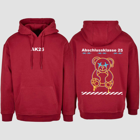 1016 "Teddy X" Abschluss Oversize Hoodie beidseitig bedruckt