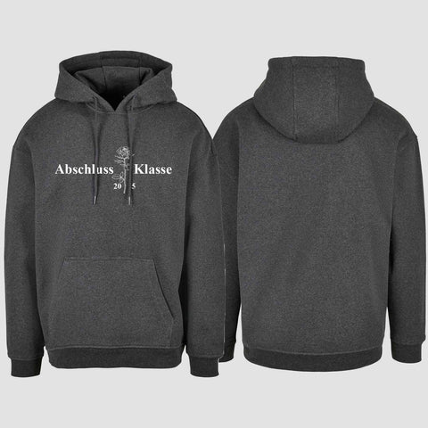 1019 "Rose" Abschluss Oversize Hoodie einseitig bedruckt