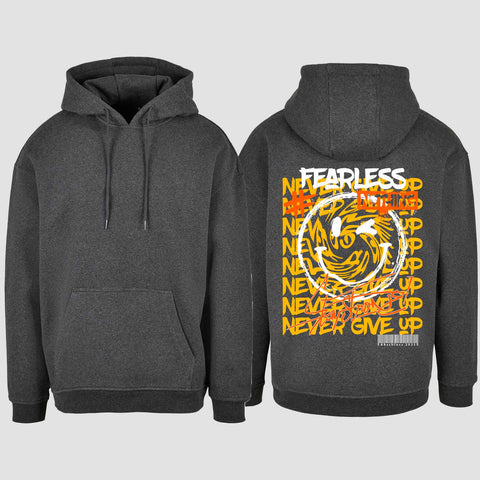 1020 "NEVER GIVE UP" Abschluss Oversize Hoodie einseitig bedruckt