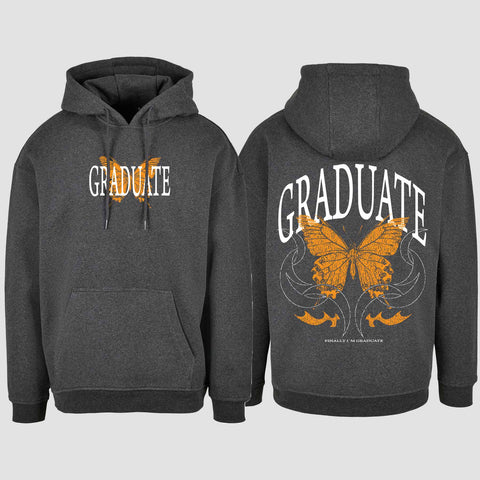 1052 "Graduate" Abi / Abschluss Oversize Hoodie beidseitig bedruckt