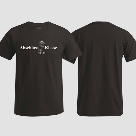 1019 "Abschluss Rose" Abschluss T-Shirt einseitig bedruckt