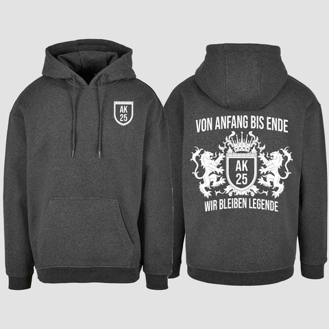 1023 "Von Anfang bis Ende" Abschluss Oversize Hoodie beidseitig bedruckt