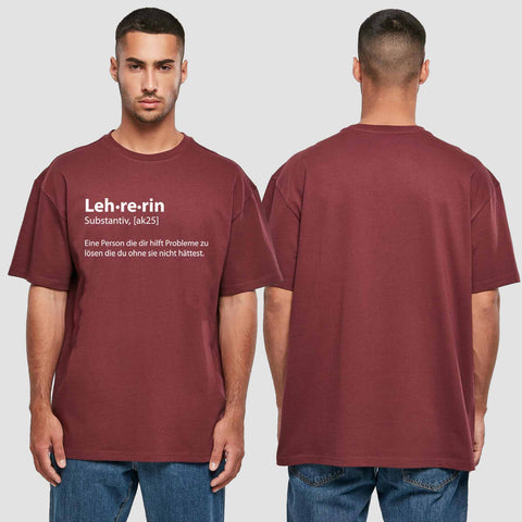 1050 "Definition Lehrerin" Abschluss Oversize T-Shirt einseitig bedruckt