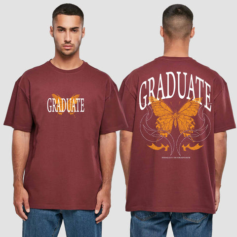 1052 "Graduate" Abi / Abschluss Oversize T-Shirt beidseitig bedruckt