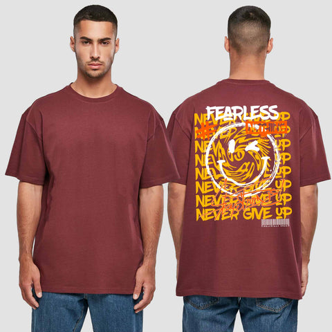 1020 "NEVER GIVE UP" Abschluss Oversize T-Shirt einseitig bedruckt