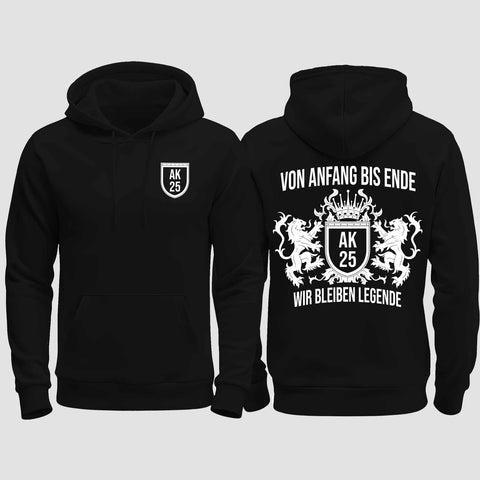 1023 "Legende" Abschluss regular College Hoodie beidseitig bedruckt