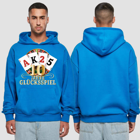 1009 "Glücksspiel" Abschluss Premium Oversize Hoodie einseitig bedruckt