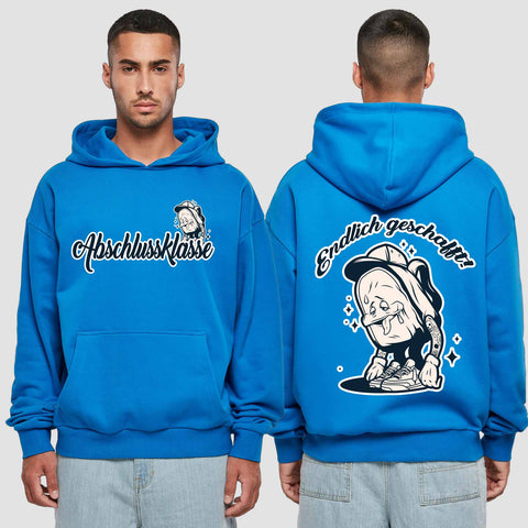 1058 "Endlich" Abschluss Premium Oversize Hoodie beidseitig bedruckt