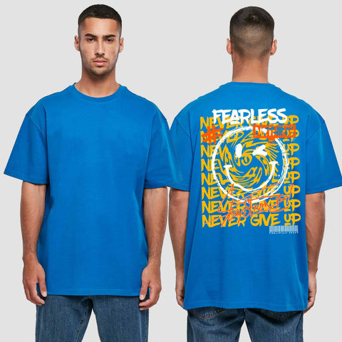 1020 "NEVER GIVE UP" Abschluss Oversize T-Shirt einseitig bedruckt