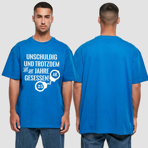 1008 "Unschuldig" Abschluss Oversize T-Shirt einseitig bedruckt