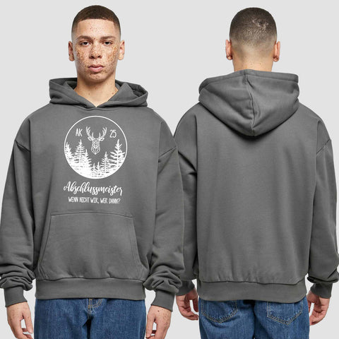 1018 "Abschlussmeister Polygon kreis" Abschluss Premium Oversize Hoodie einseitig bedruckt