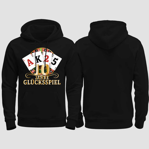 1009 "Glücksspiel" Abschluss regular College Hoodie einseitig bedruckt