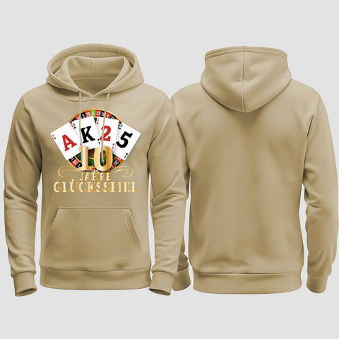 1009 "Glücksspiel" Abschluss regular College Hoodie einseitig bedruckt