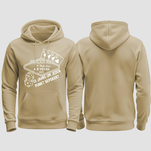 1012 "Abi Vegas" Abi regular College Hoodie einseitig bedruckt