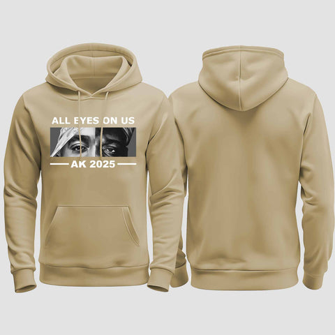 1022 "All Eyes on Us" Abschluss regular College Hoodie einseitig bedruckt