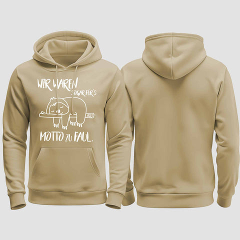 1010 "zu Faul" Abschluss regular College Hoodie einseitig bedruckt