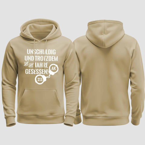 1008 "Unschuldig gesessen" Abschluss regular College Hoodie einseitig bedruckt