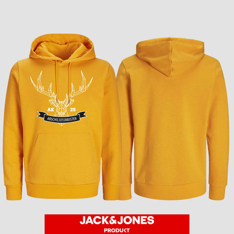 1015 "Absch(l)ussmeister polygon" Abschluss Hoodie by Jack&Jones einseitig bedruckt