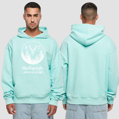 1018 "Abschlussmeister Polygon kreis" Abschluss Premium Oversize Hoodie einseitig bedruckt