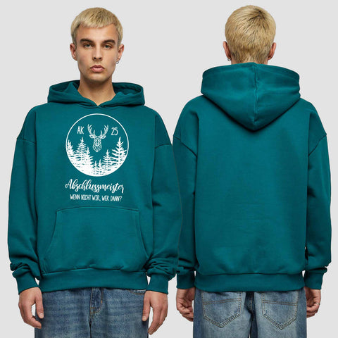 1018 "Abschlussmeister Polygon kreis" Abschluss Premium Oversize Hoodie einseitig bedruckt